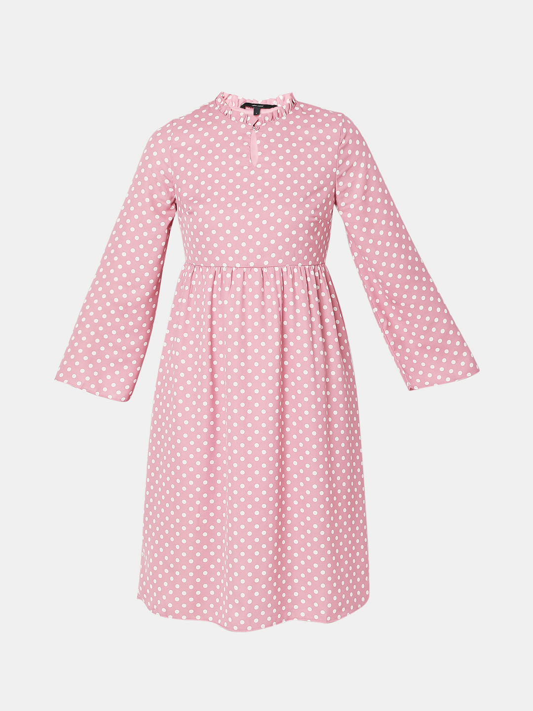 Pink Polka Dot Midi Dress
