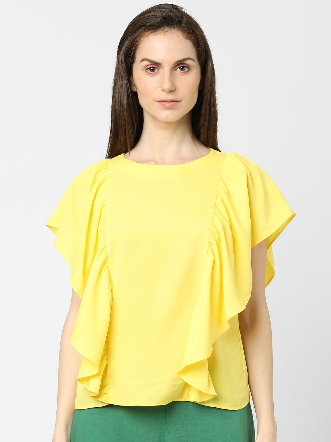 Yellow Ruffle Top