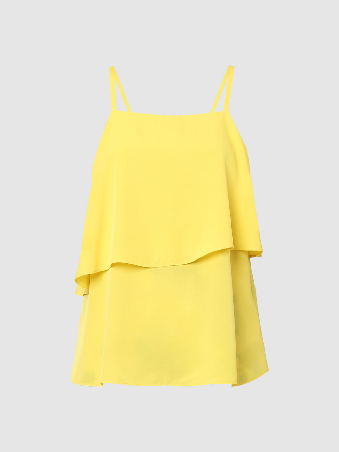 Yellow Strappy Layered Top