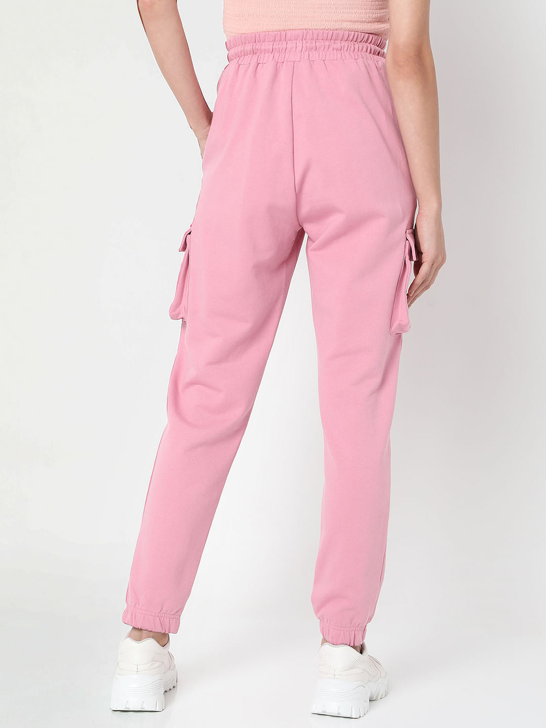 Pink High Rise Cargo Co-Ord Set Joggers