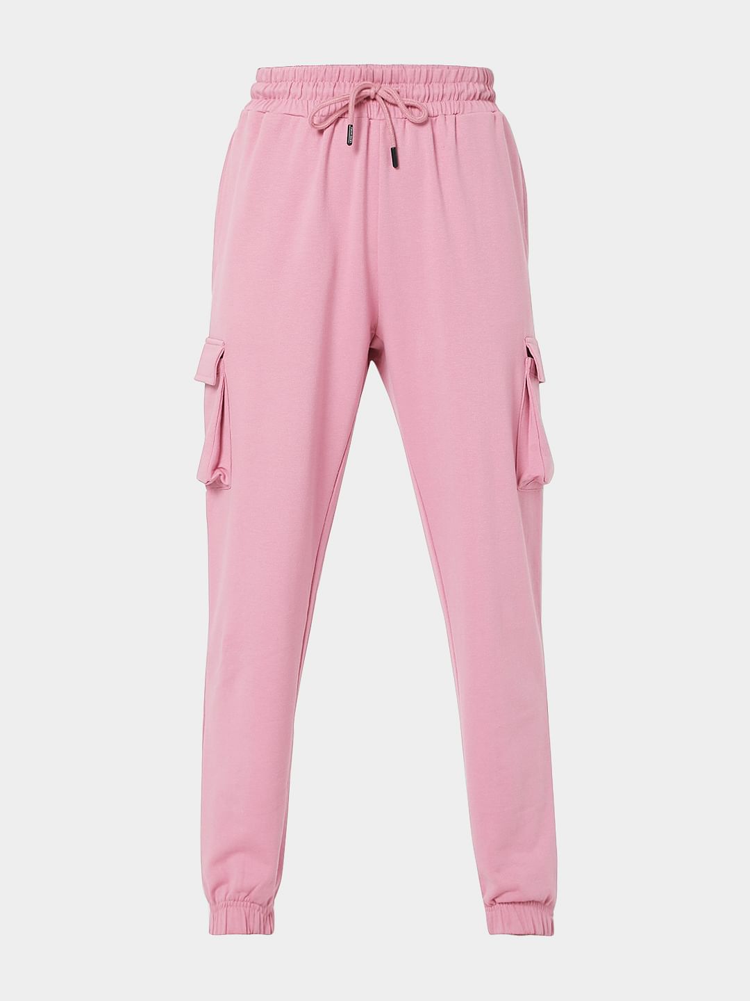 Pink High Rise Cargo Co-Ord Set Joggers
