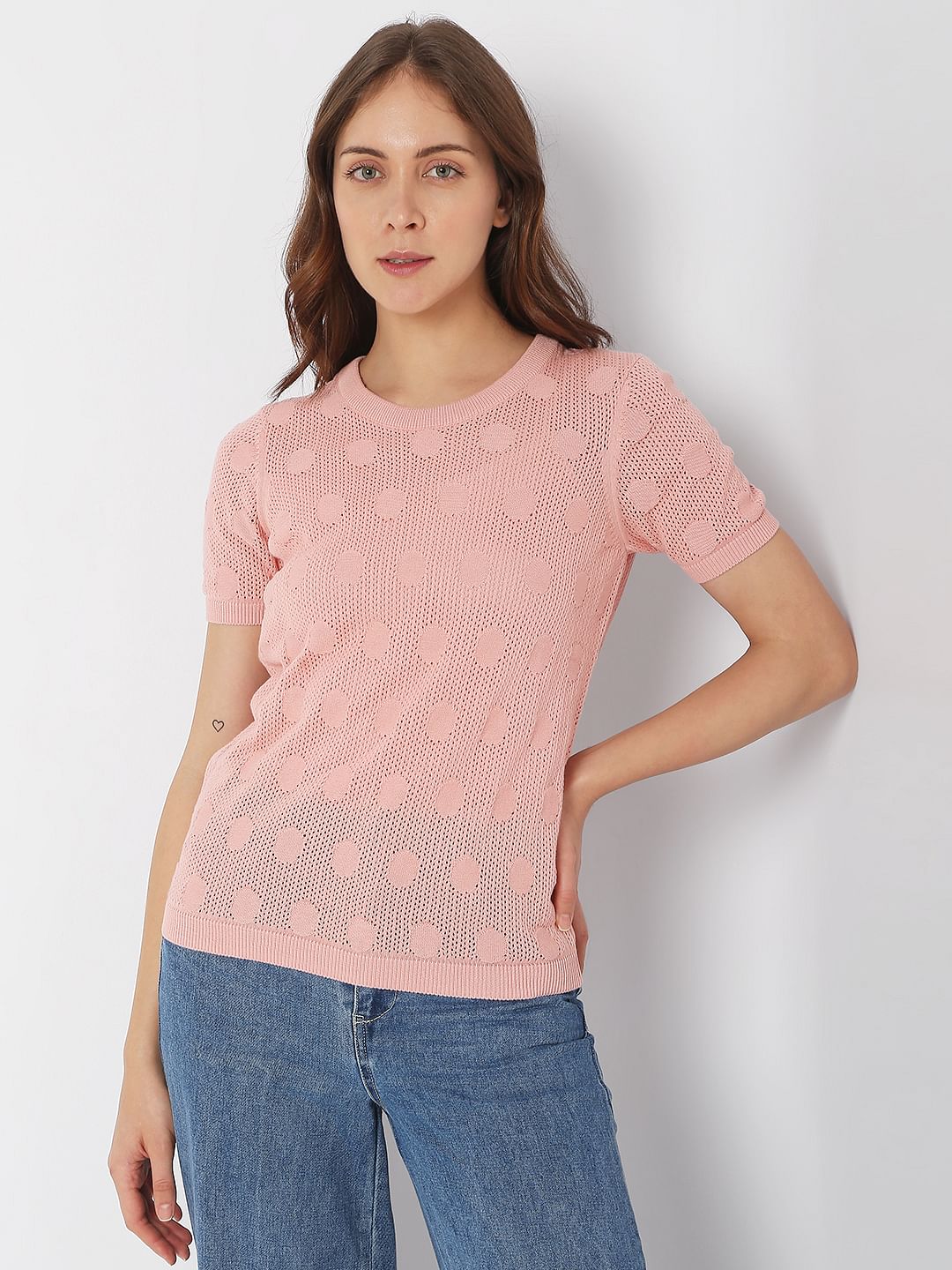 Coral Polka Dot T-Shirt