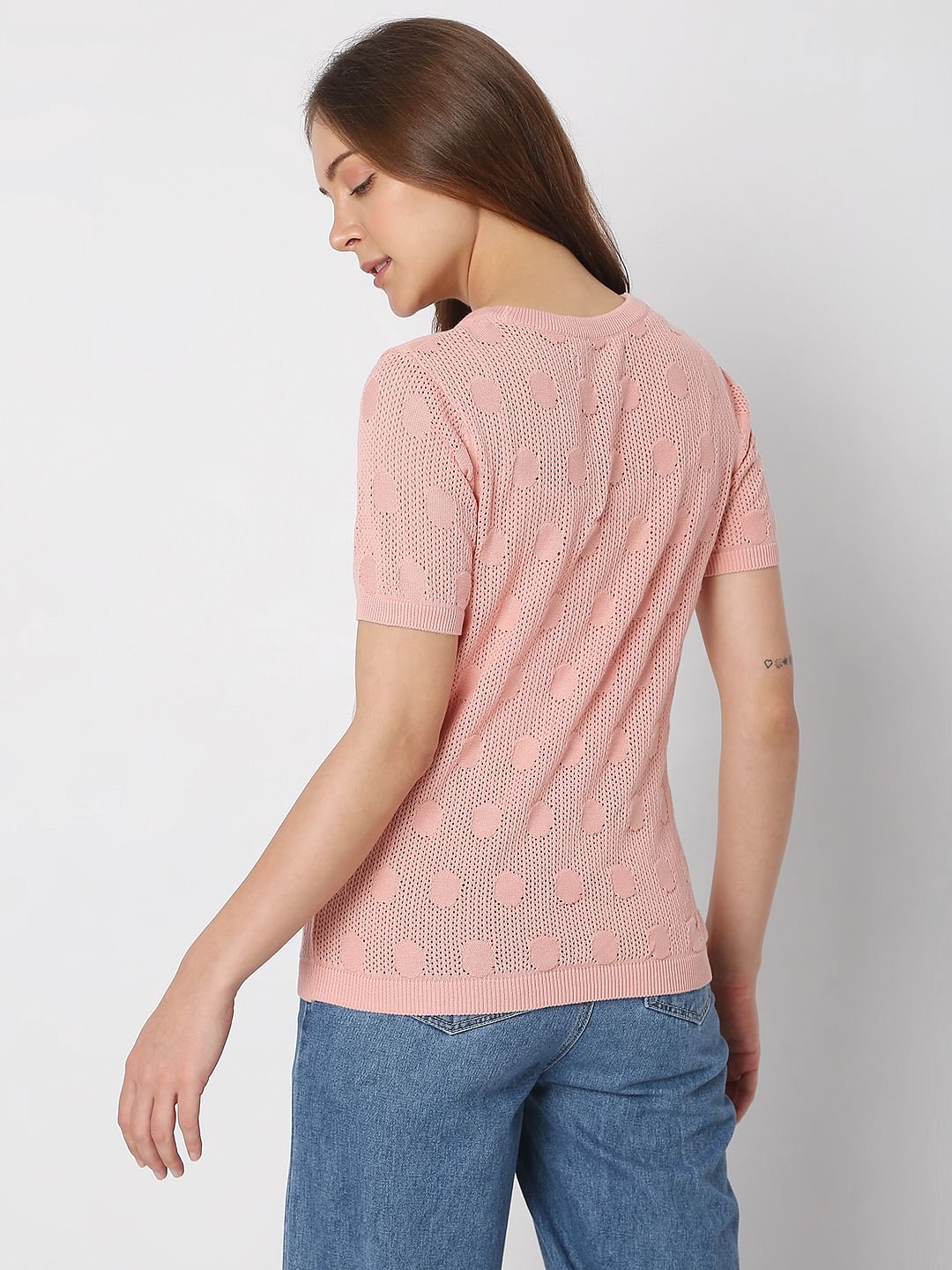 Coral Polka Dot T-Shirt