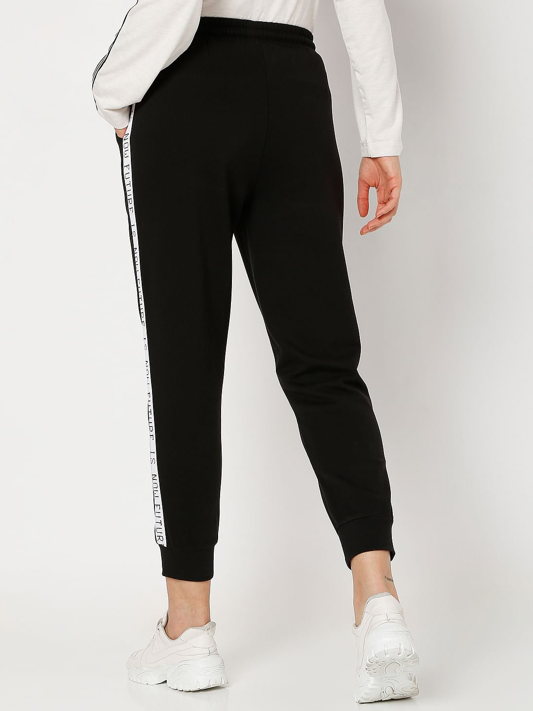 Black High Rise Tape Detail Co-Ord Set Sweatpants