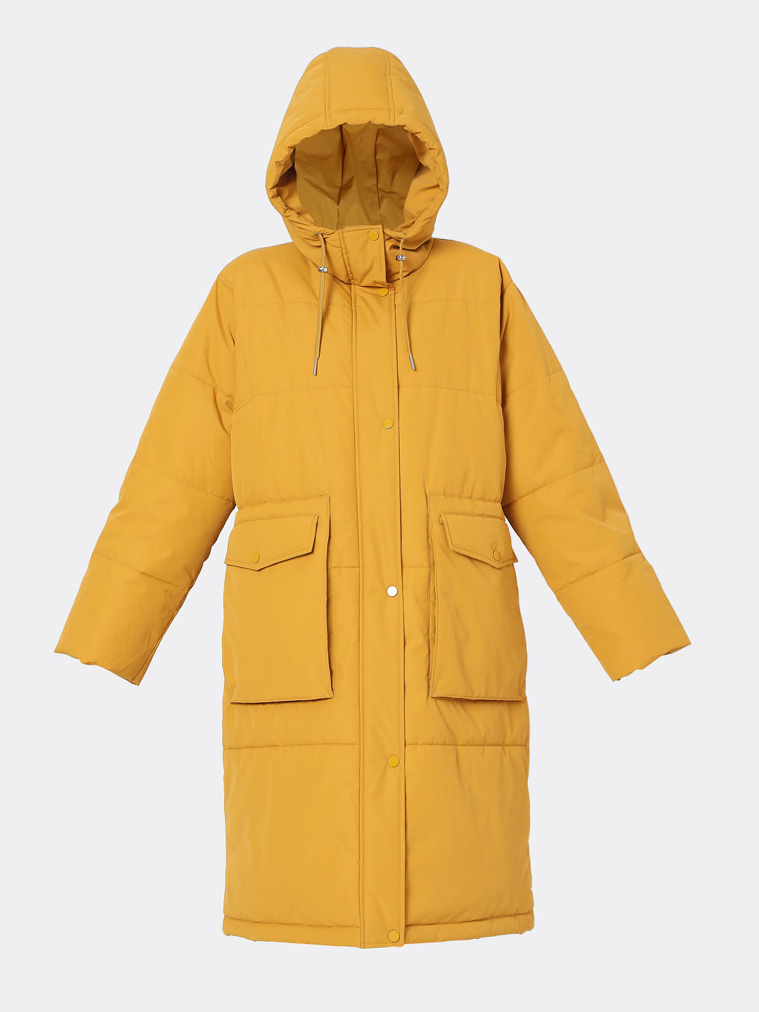 Mustard Yellow Puffer Long Jacket