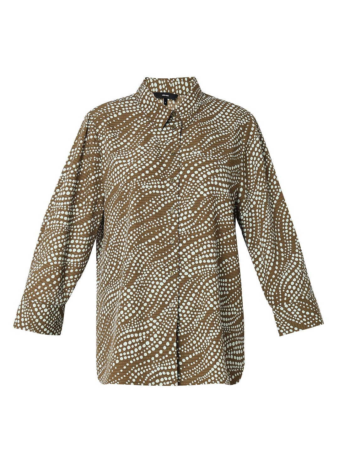 Dark Brown Printed Co-Ord Set Shirt