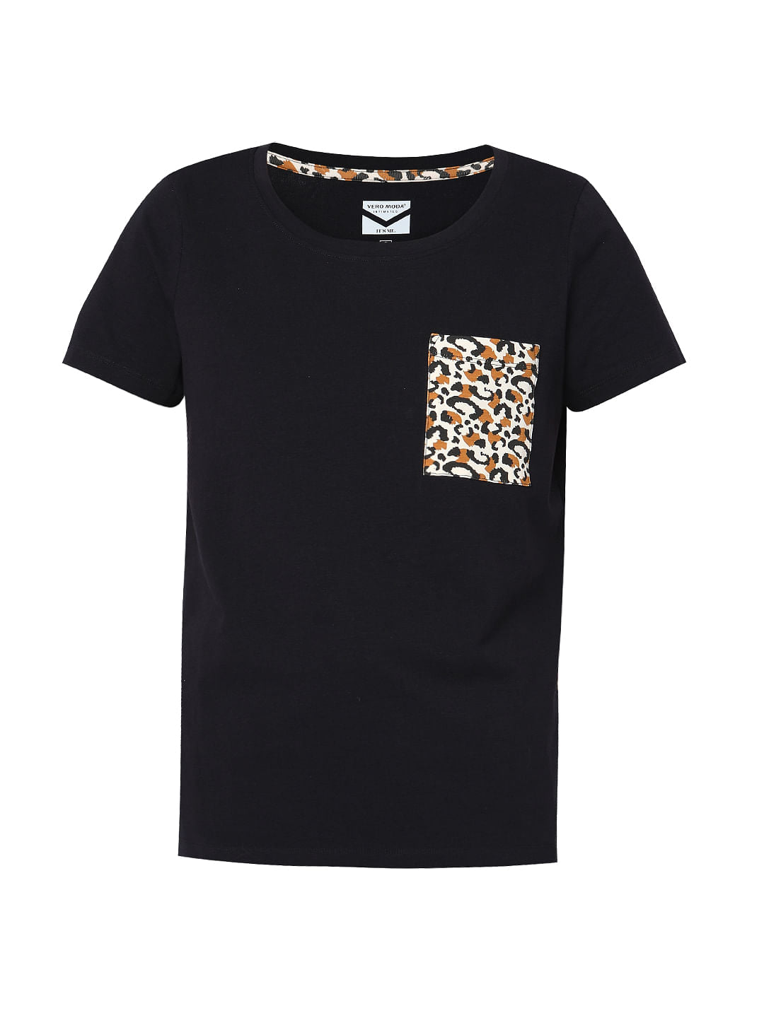 Navy Blue Animal Print T-Shirts & Shorts Night Suit-Set
