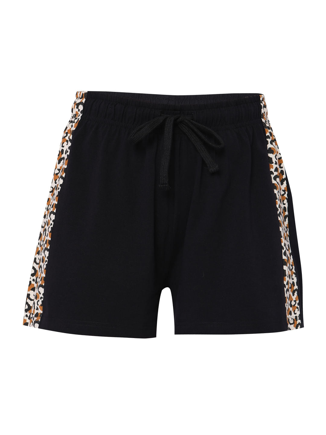 Navy Blue Animal Print T-Shirts & Shorts Night Suit-Set