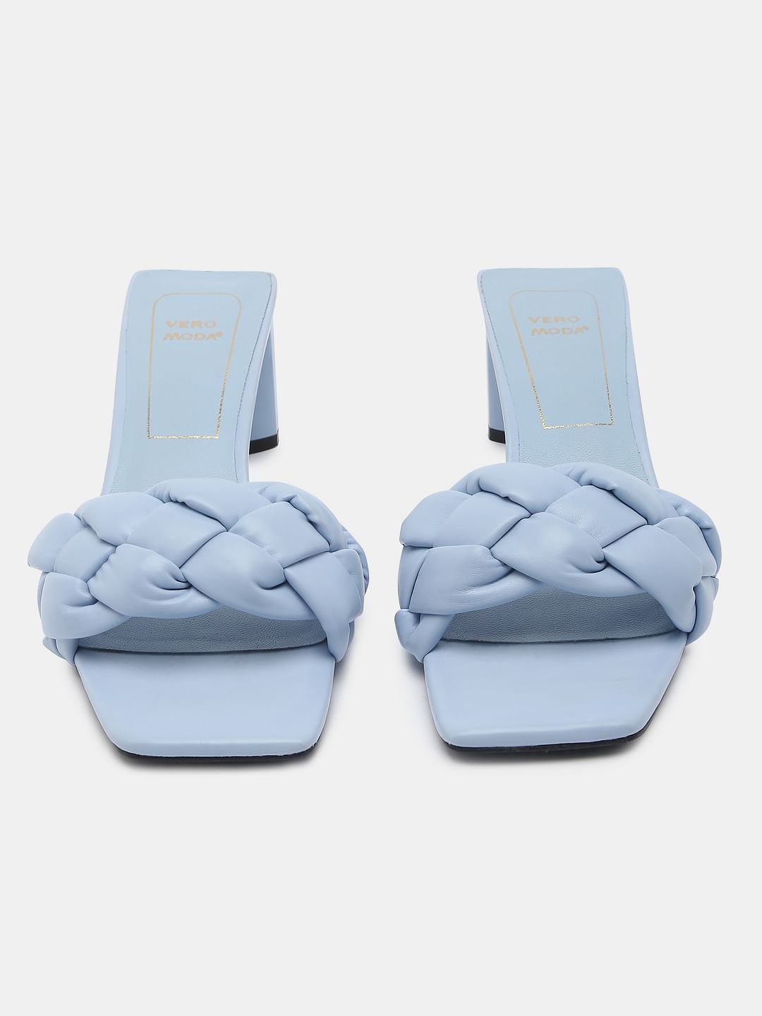 Blue Braided Block Heels