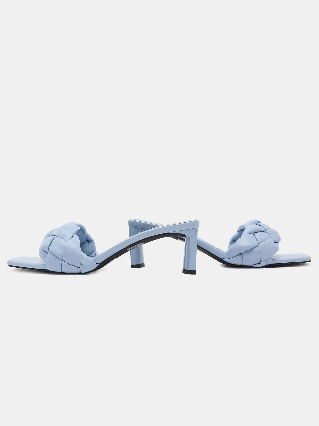 Blue Braided Block Heels