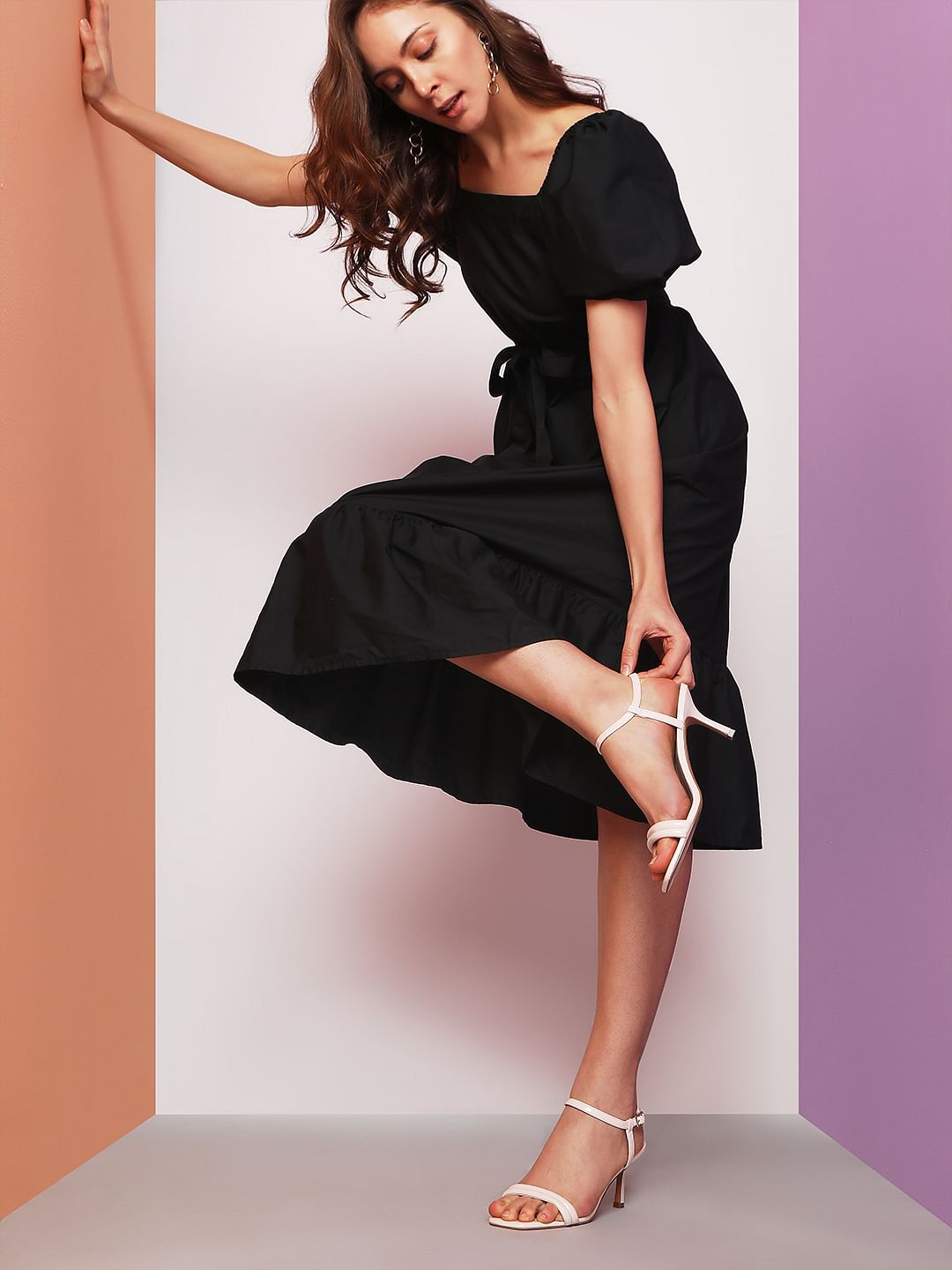 Beige Kitten Heel Sandals