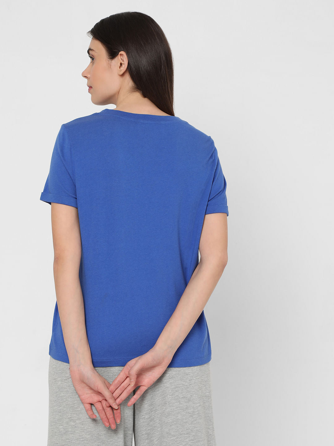 Blue Rhinestone Graphic T-Shirt