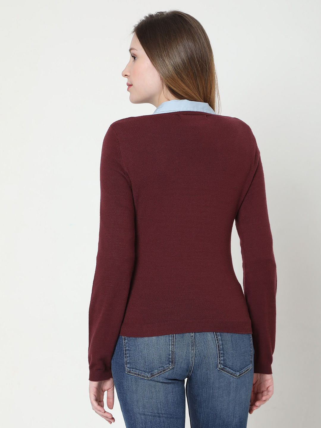 Maroon Knit Pullover