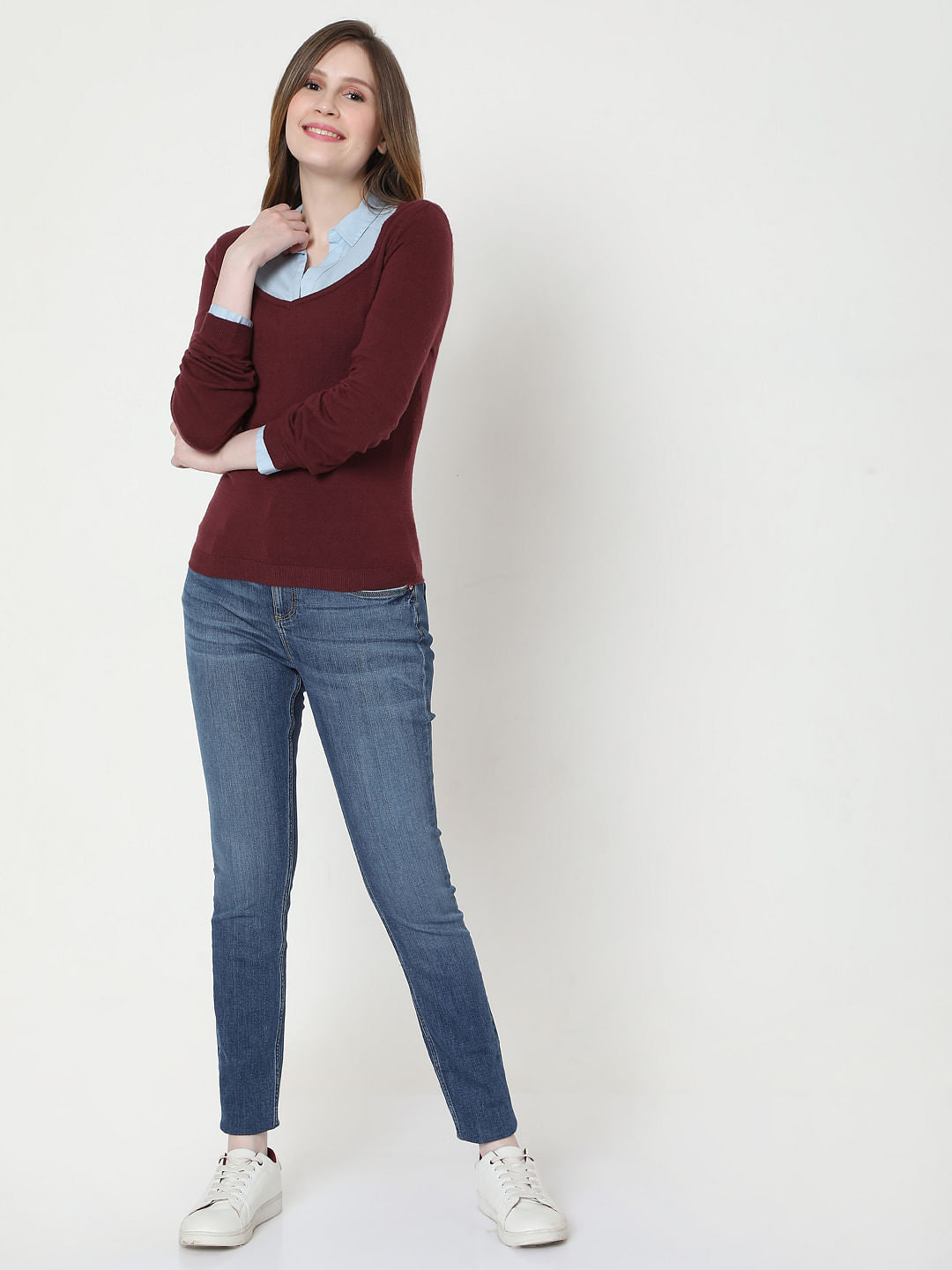 Maroon Knit Pullover
