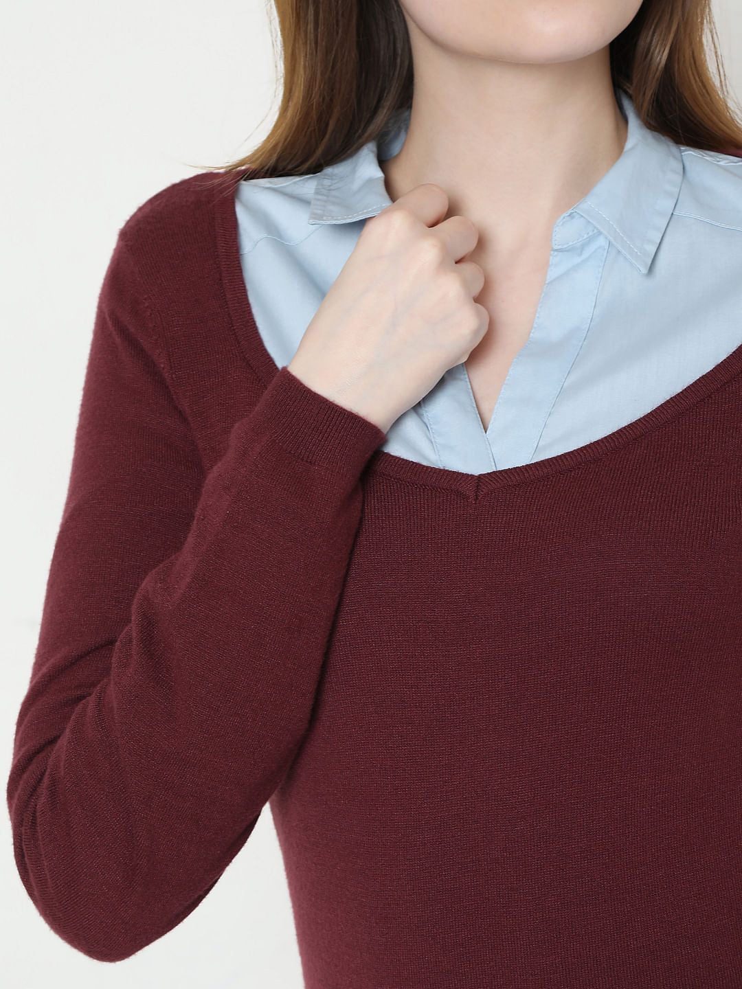 Maroon Knit Pullover