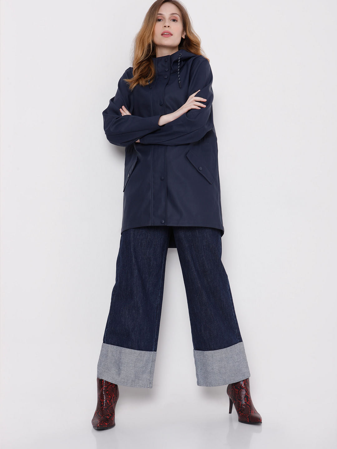 Blue Hooded Winter Jacket