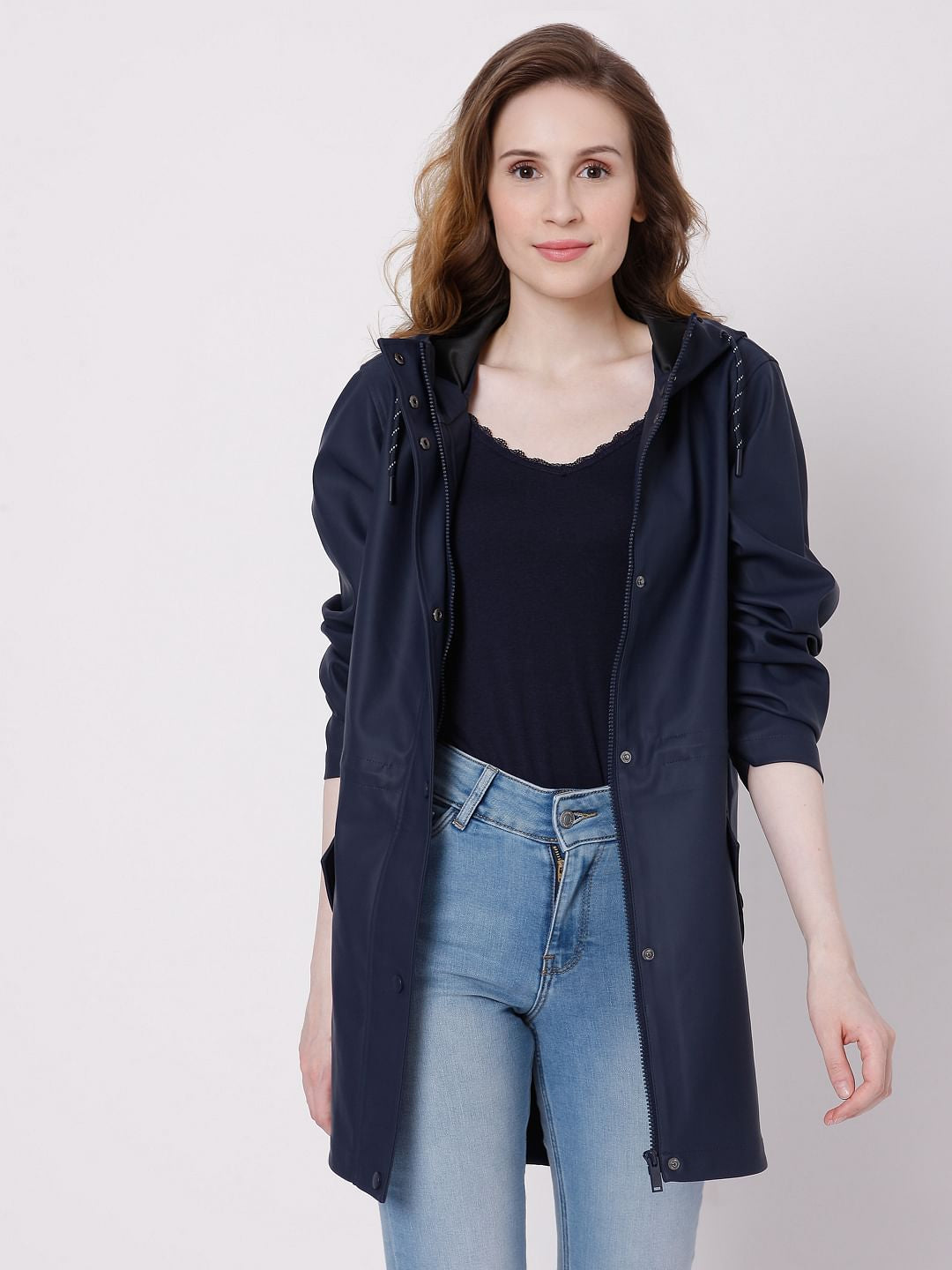 Blue Hooded Winter Jacket