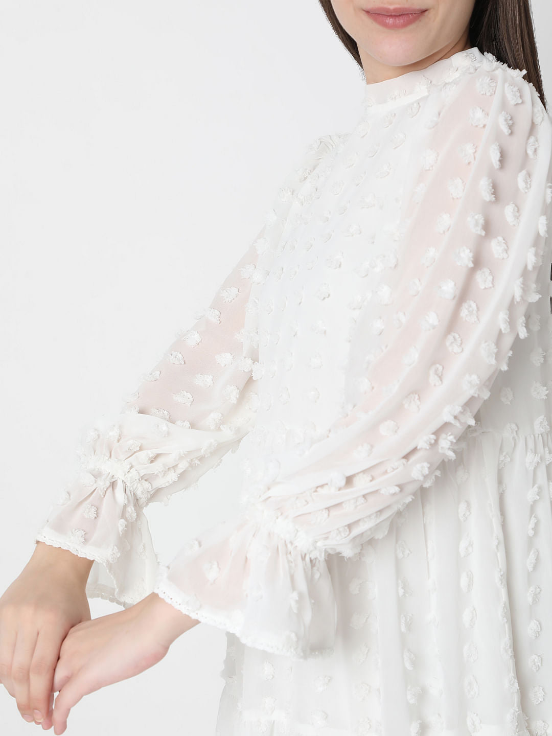 White Tiered Midi Dress