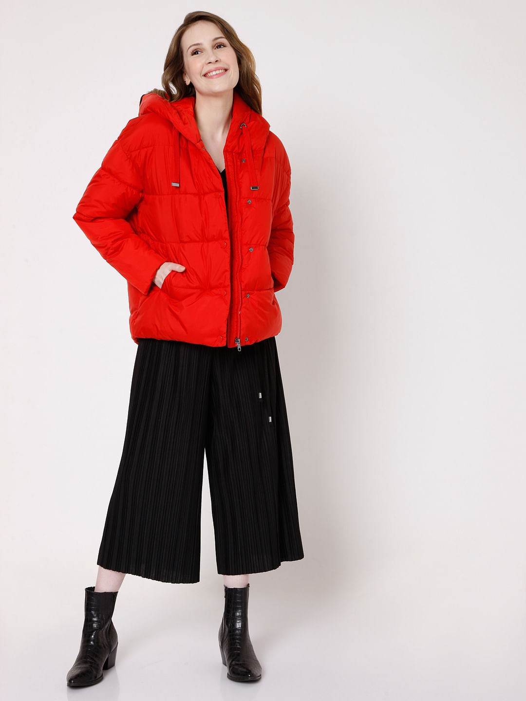 Red Padded Puffer Jacket