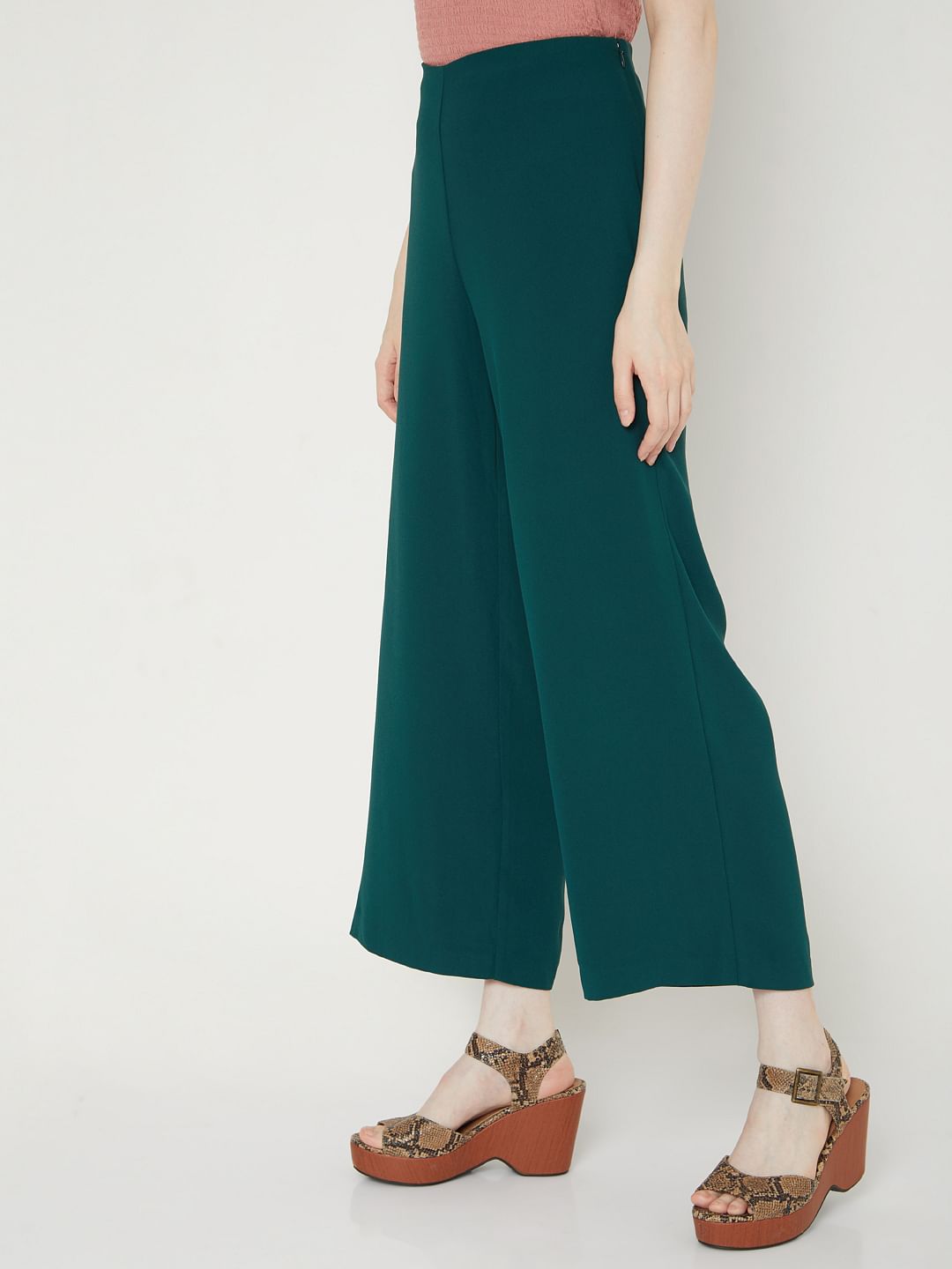 Green Wide Leg Co-Ord Set Pants