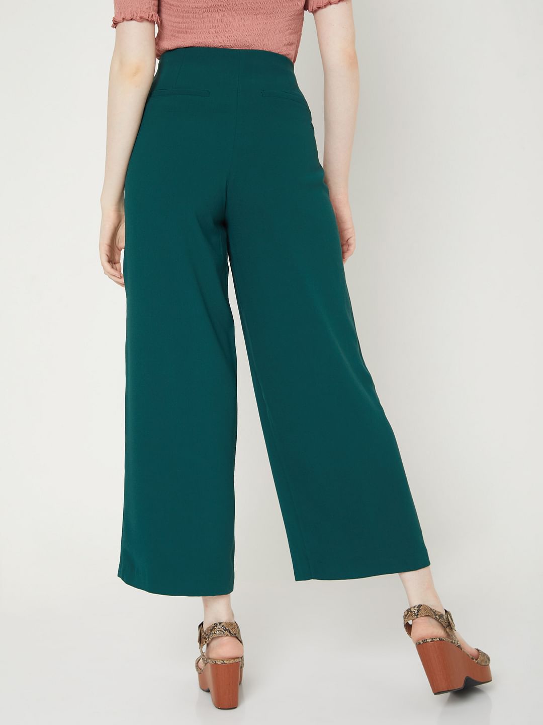 Green Wide Leg Co-Ord Set Pants