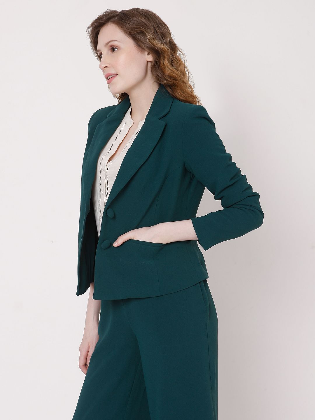 Green Tailored Co-Ord Set Blazer