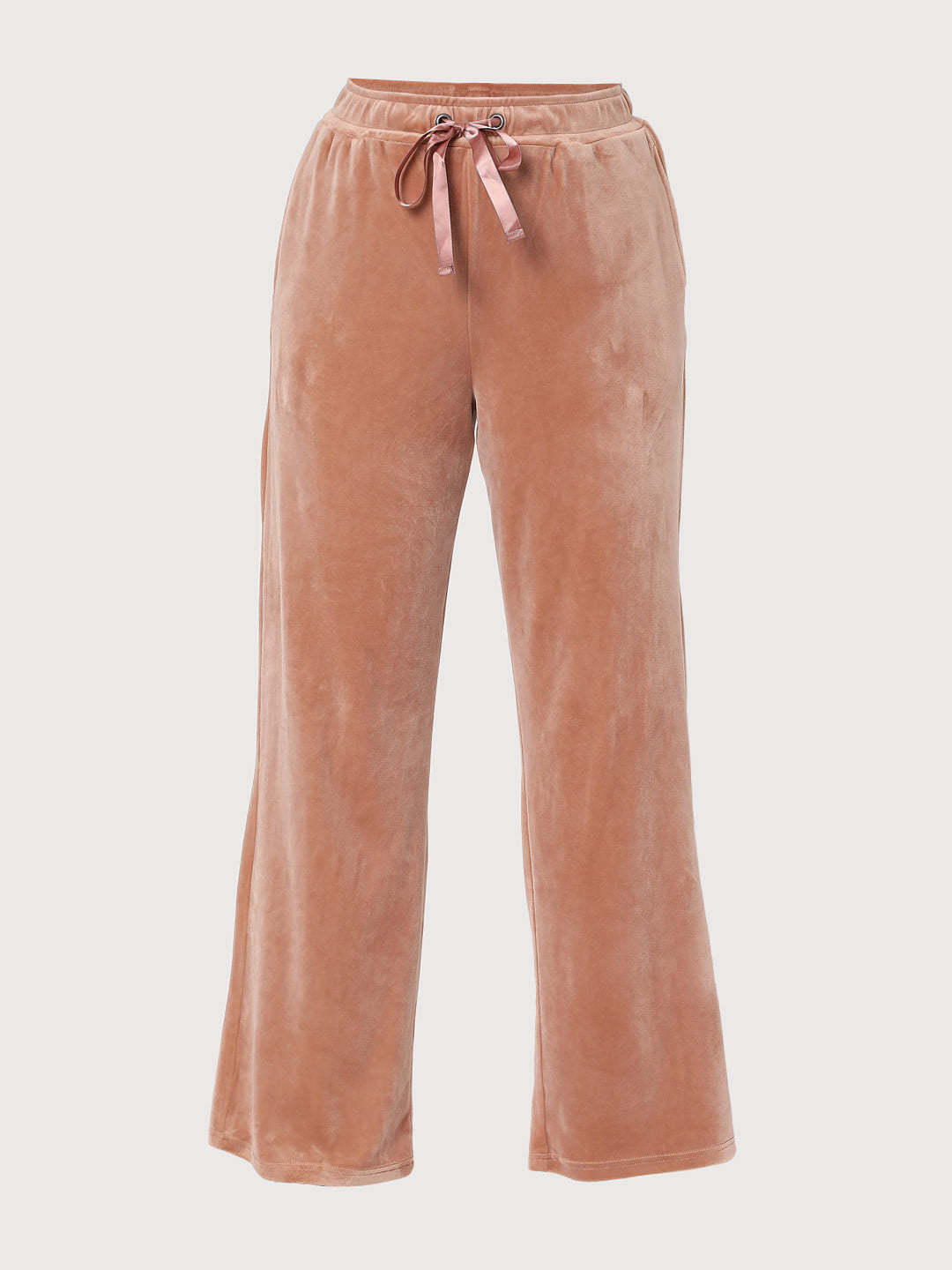 Beige Velvet Co-Ord Sweatpants