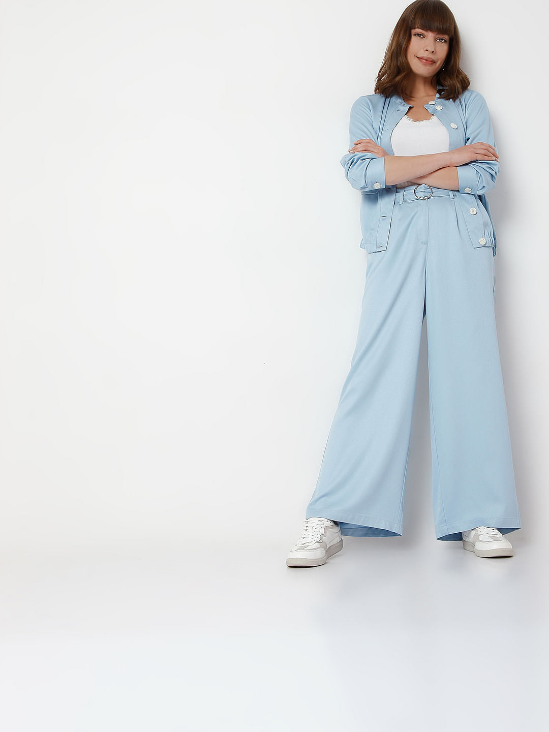 Blue High Waist Pants