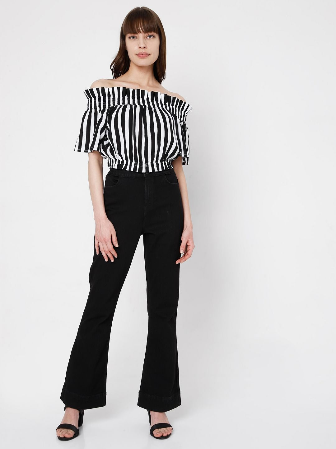 Black & White Vertical Stripe Top
