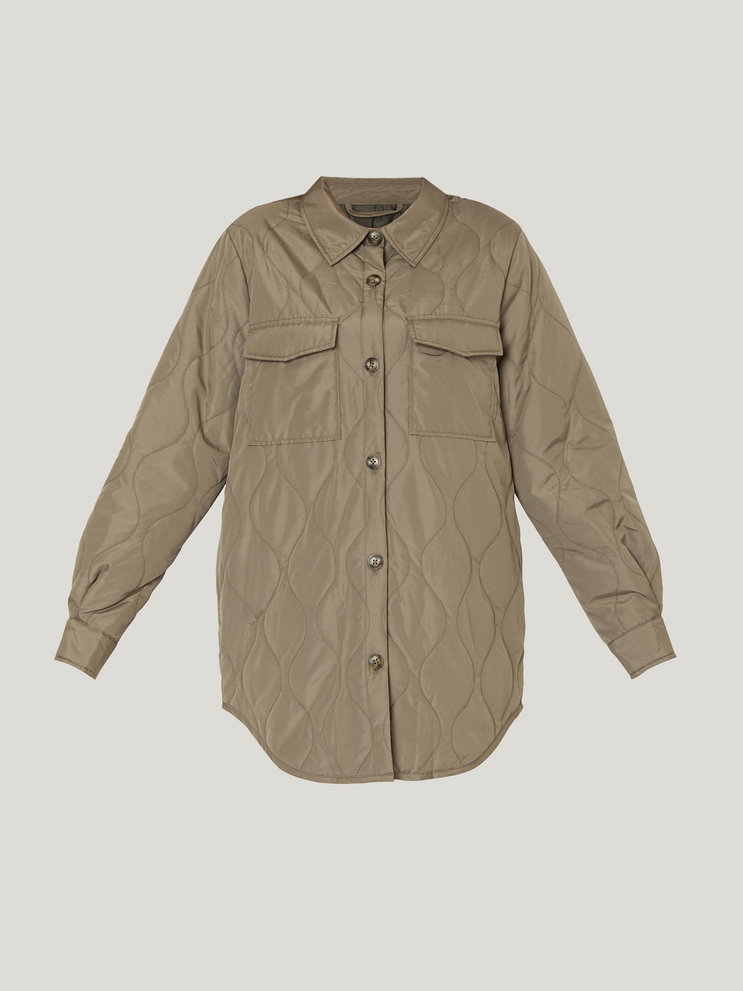 Grey Patterned Quilted Jacket