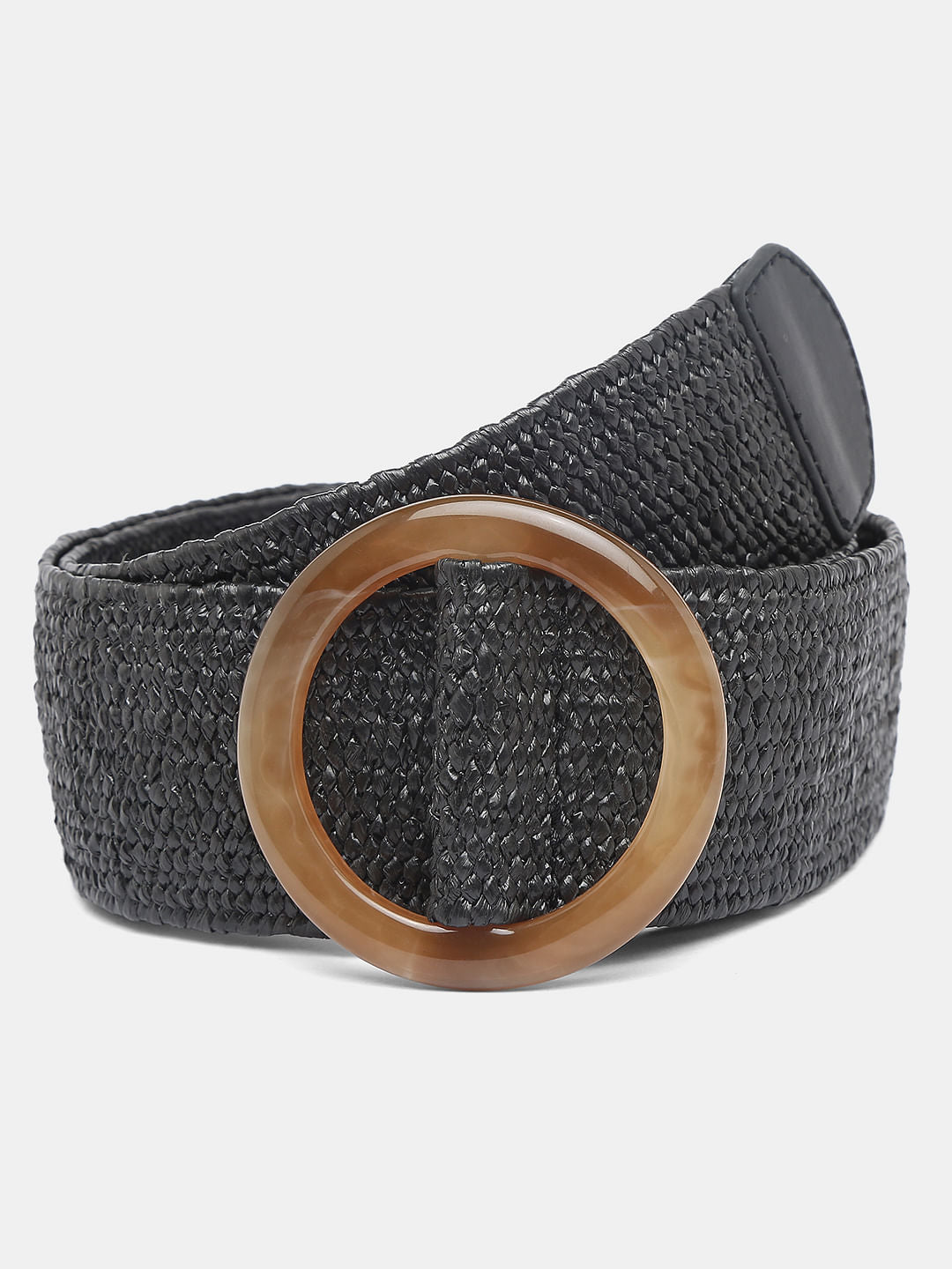 Black Woven Elasticated Belt