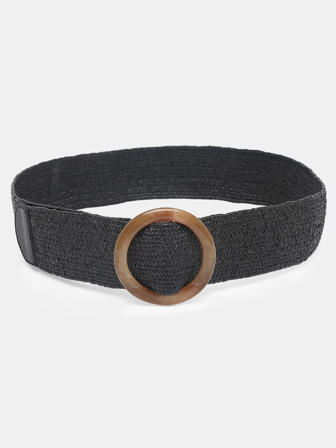 Black Woven Elasticated Belt