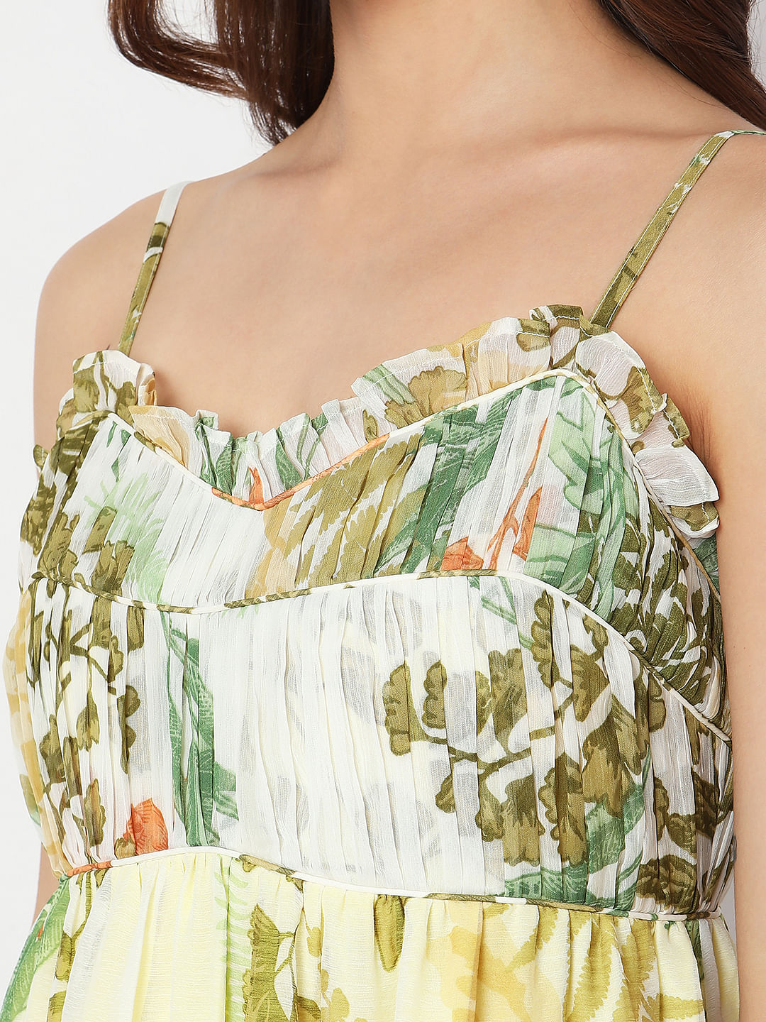 Green Floral Midi Dress