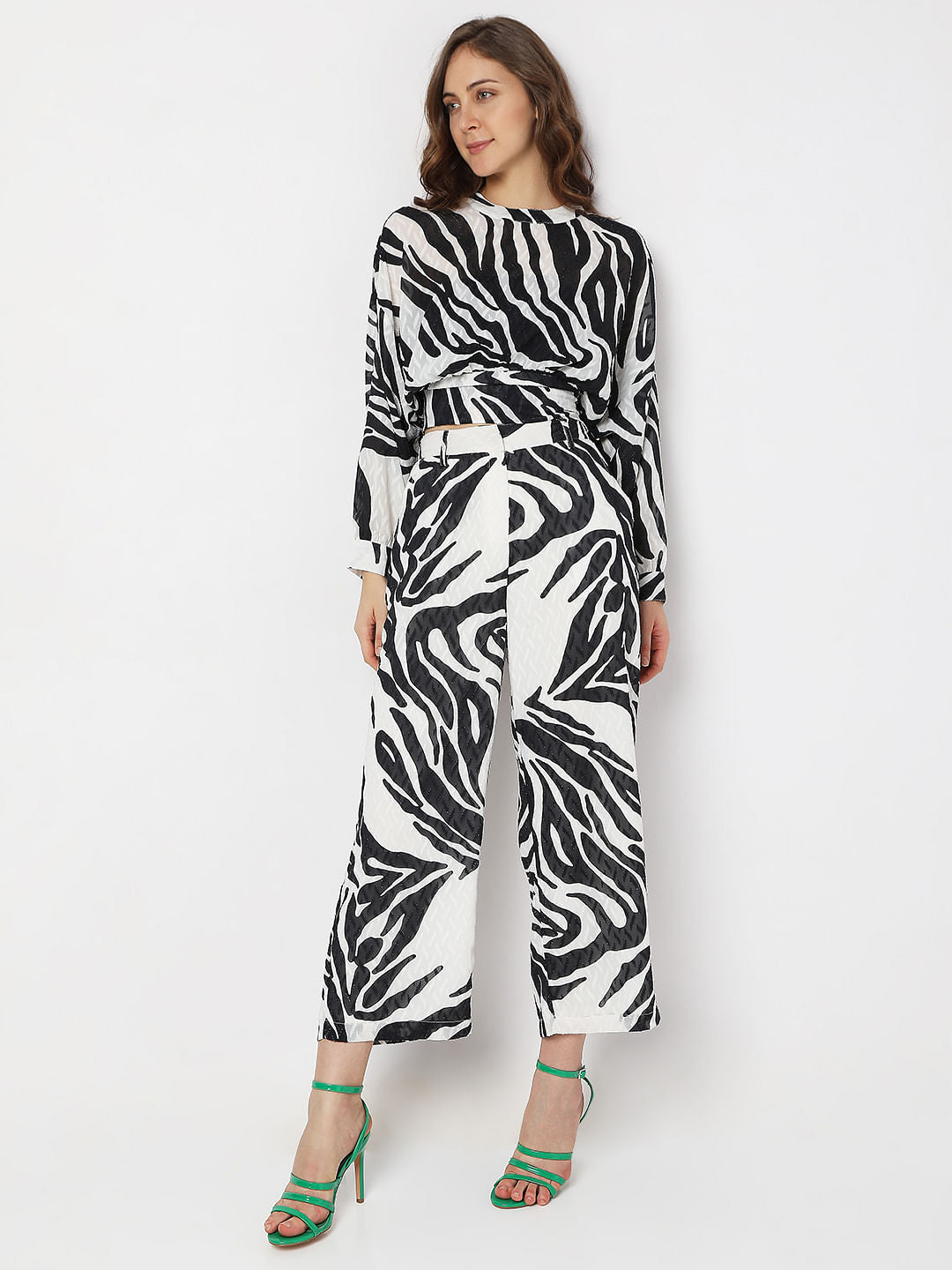 White Printed Co-Ord Top