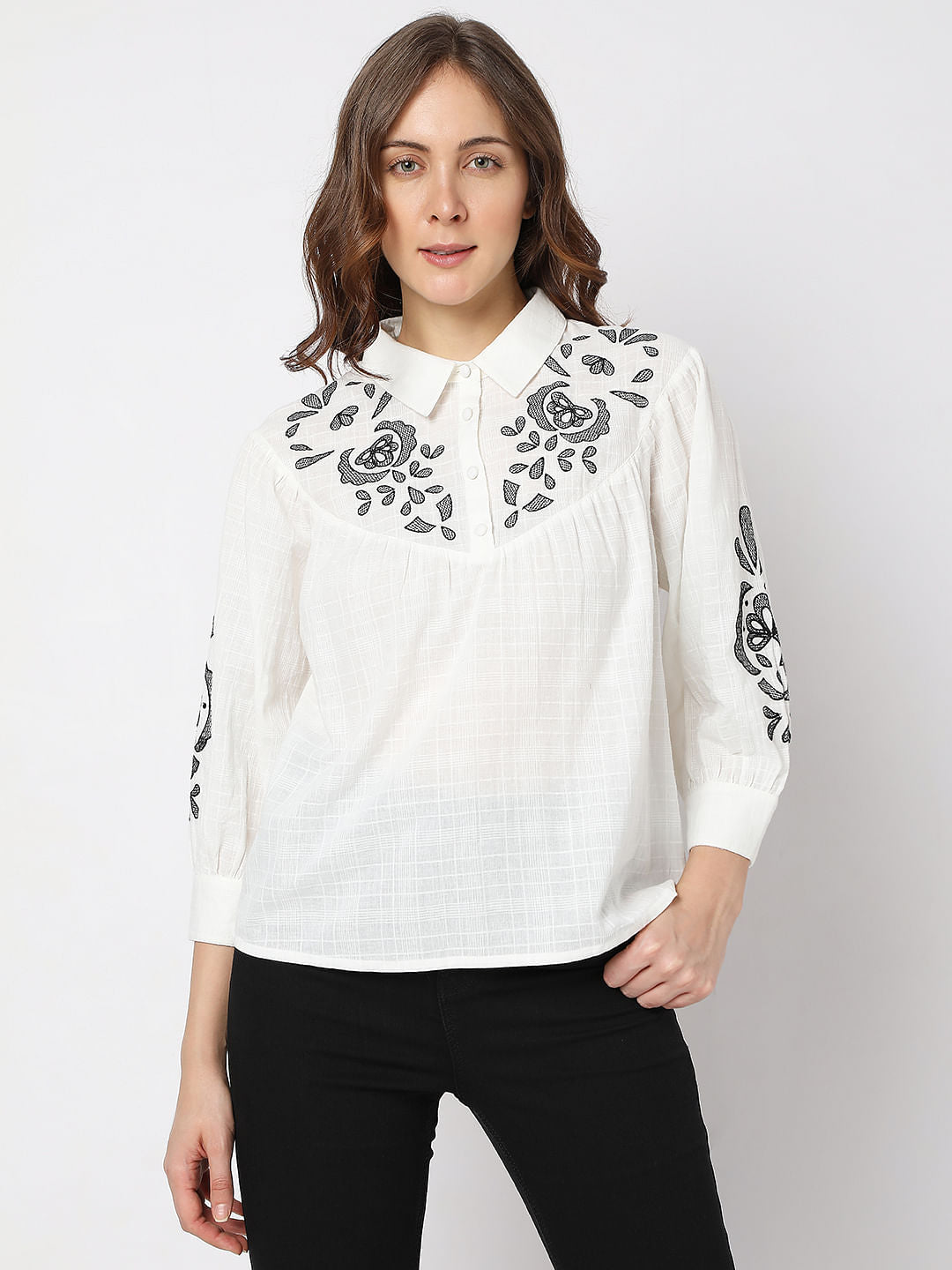 White Embroidered Shirt