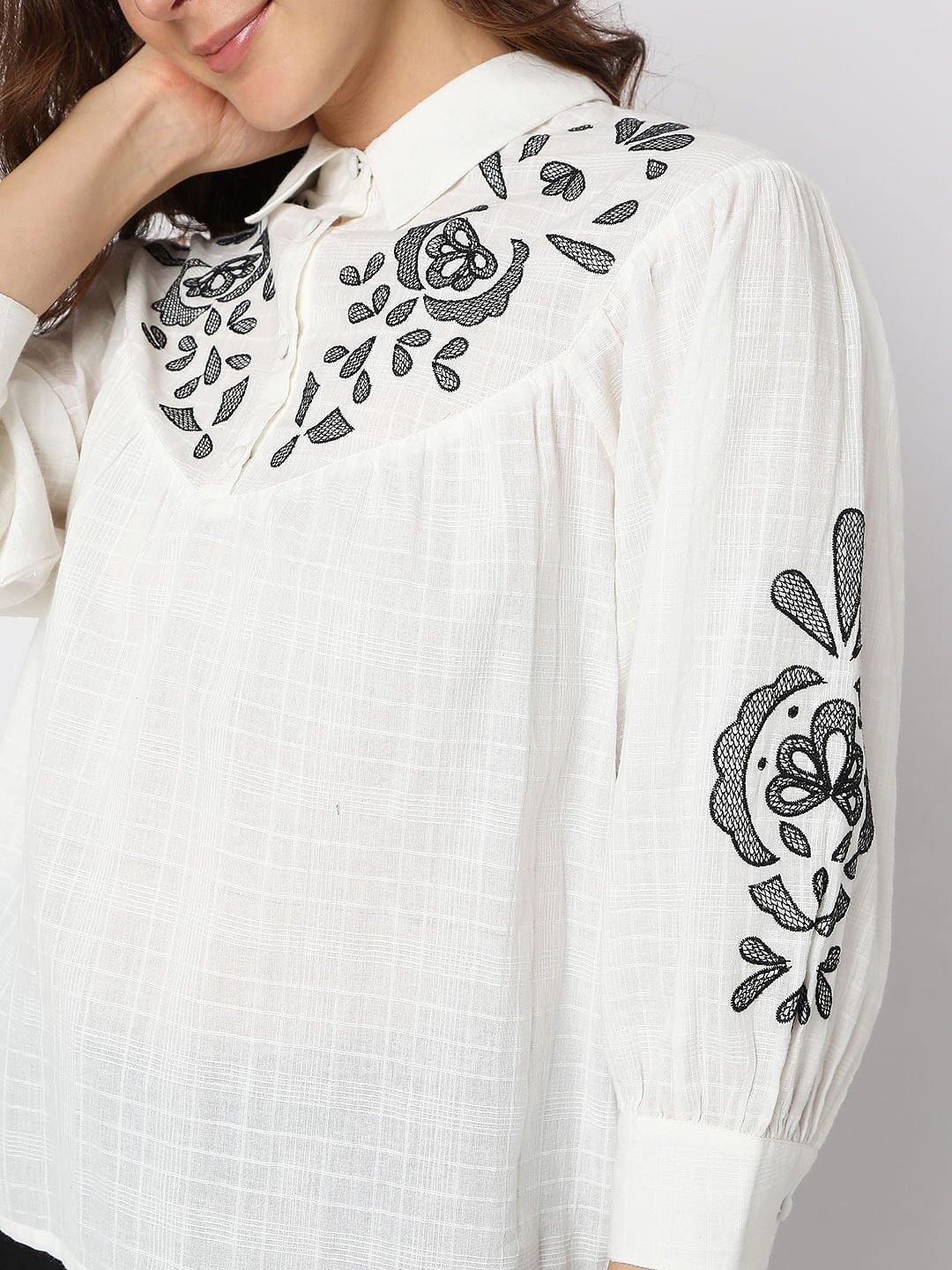 White Embroidered Shirt