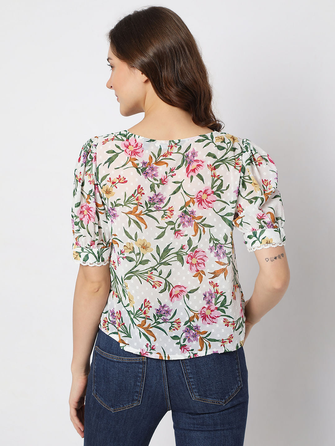 Pink Floral Print Top