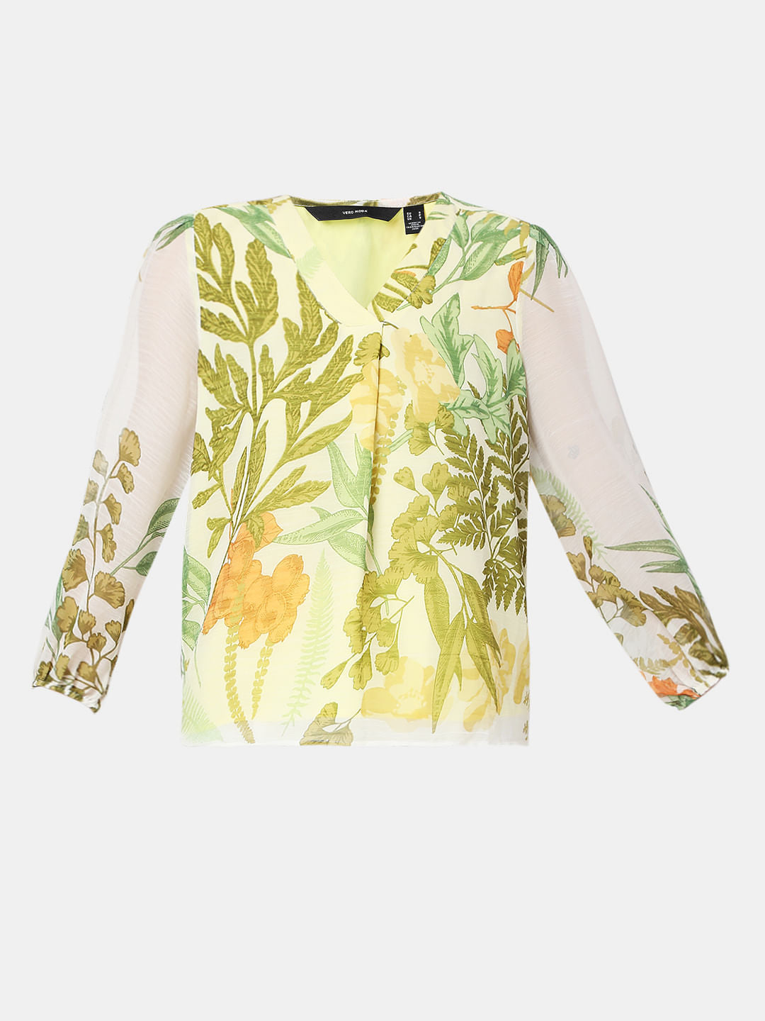 Green Floral Print Top