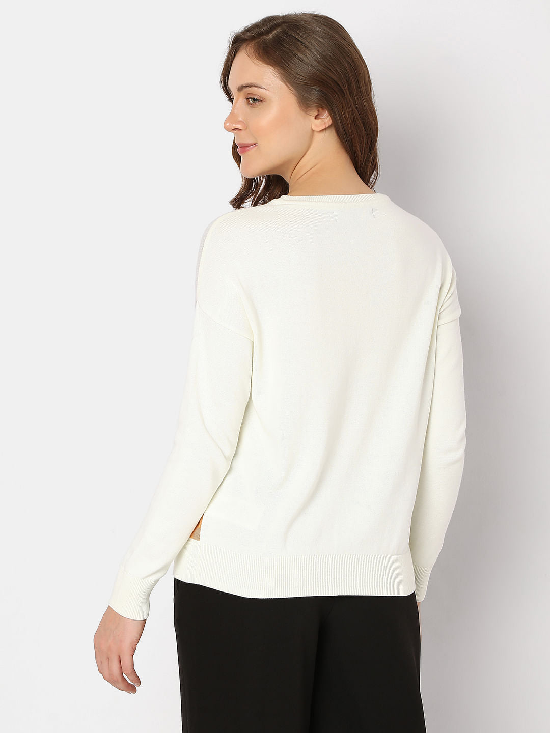 Cream Graphic Print Pullover