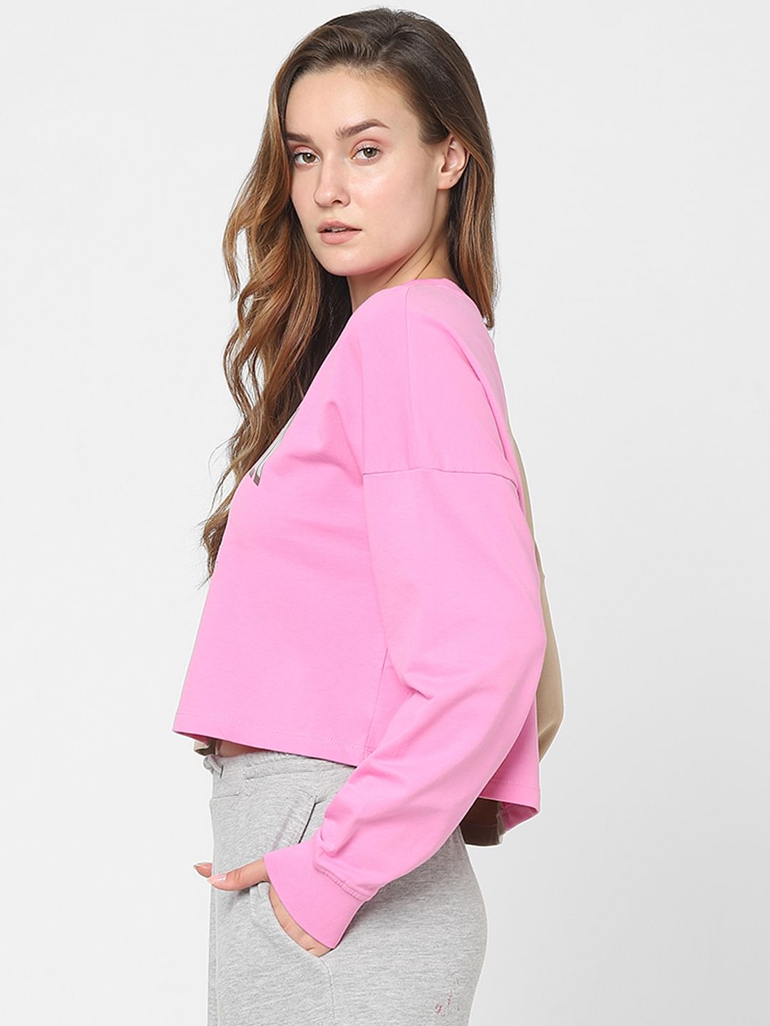 Pink Colourblocked Sweatshirt
