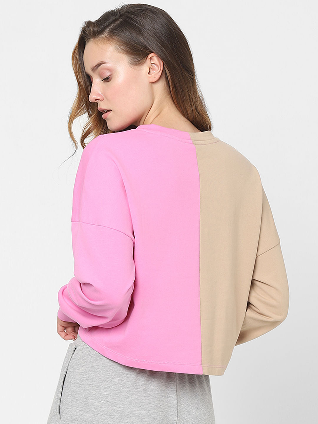Pink Colourblocked Sweatshirt