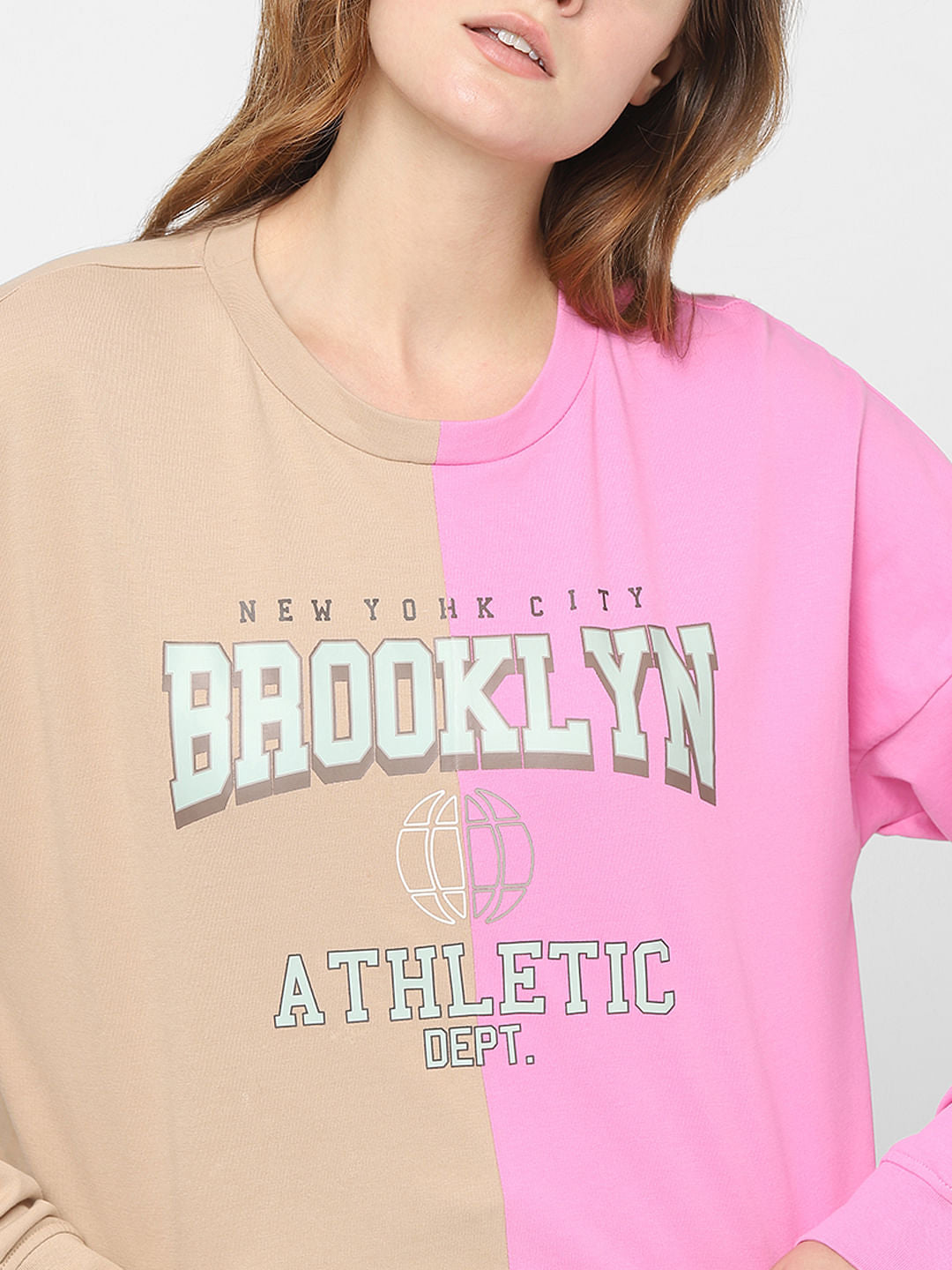 Pink Colourblocked Sweatshirt
