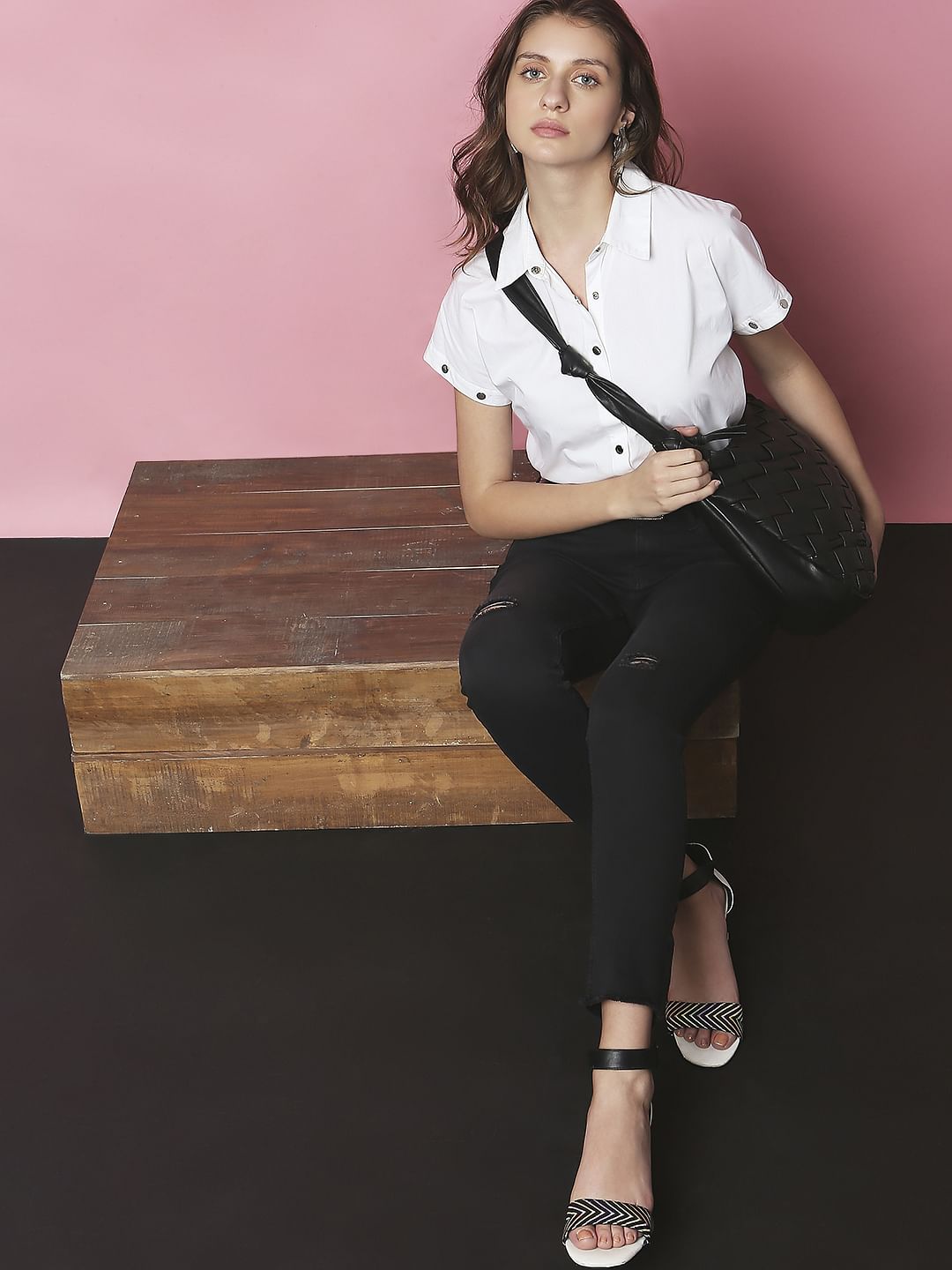 Black Mid Rise Skinny Jeans