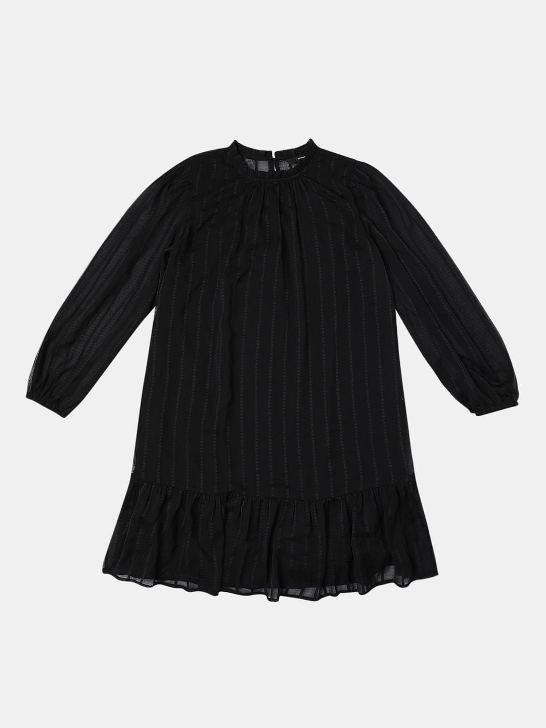 Black Striped Mini Shift Dress
