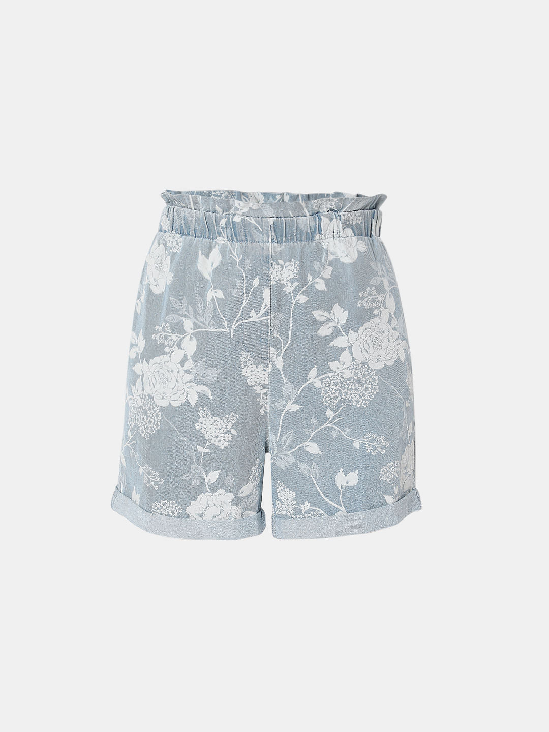 Blue Floral Denim Co-Ord Shorts
