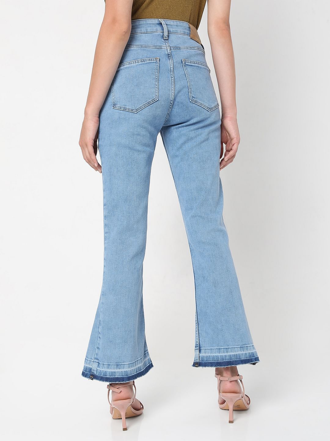 Blue Mid Rise Petra Bootcut Jeans