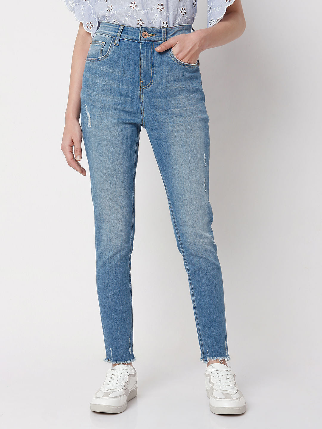 Blue High Waist Skinny Jeans
