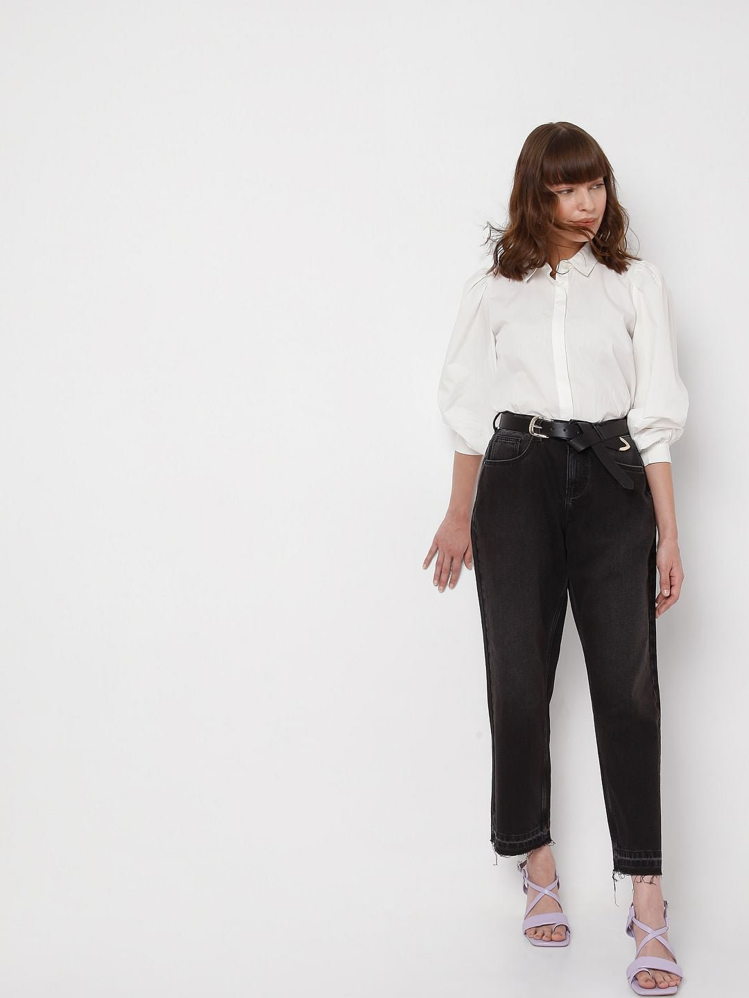 Black High Waist Jade Straight Fit Jeans