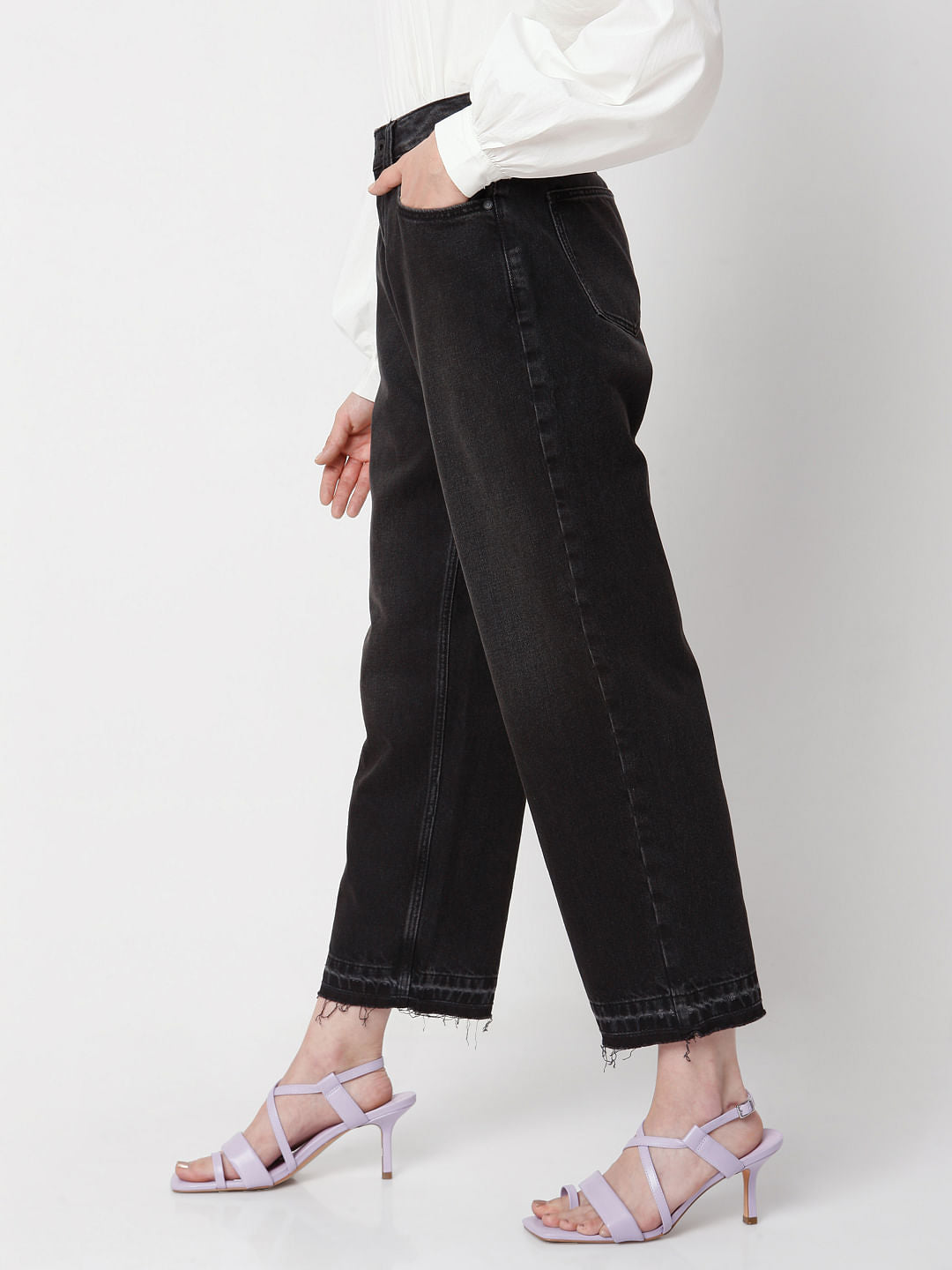 Black High Waist Jade Straight Fit Jeans