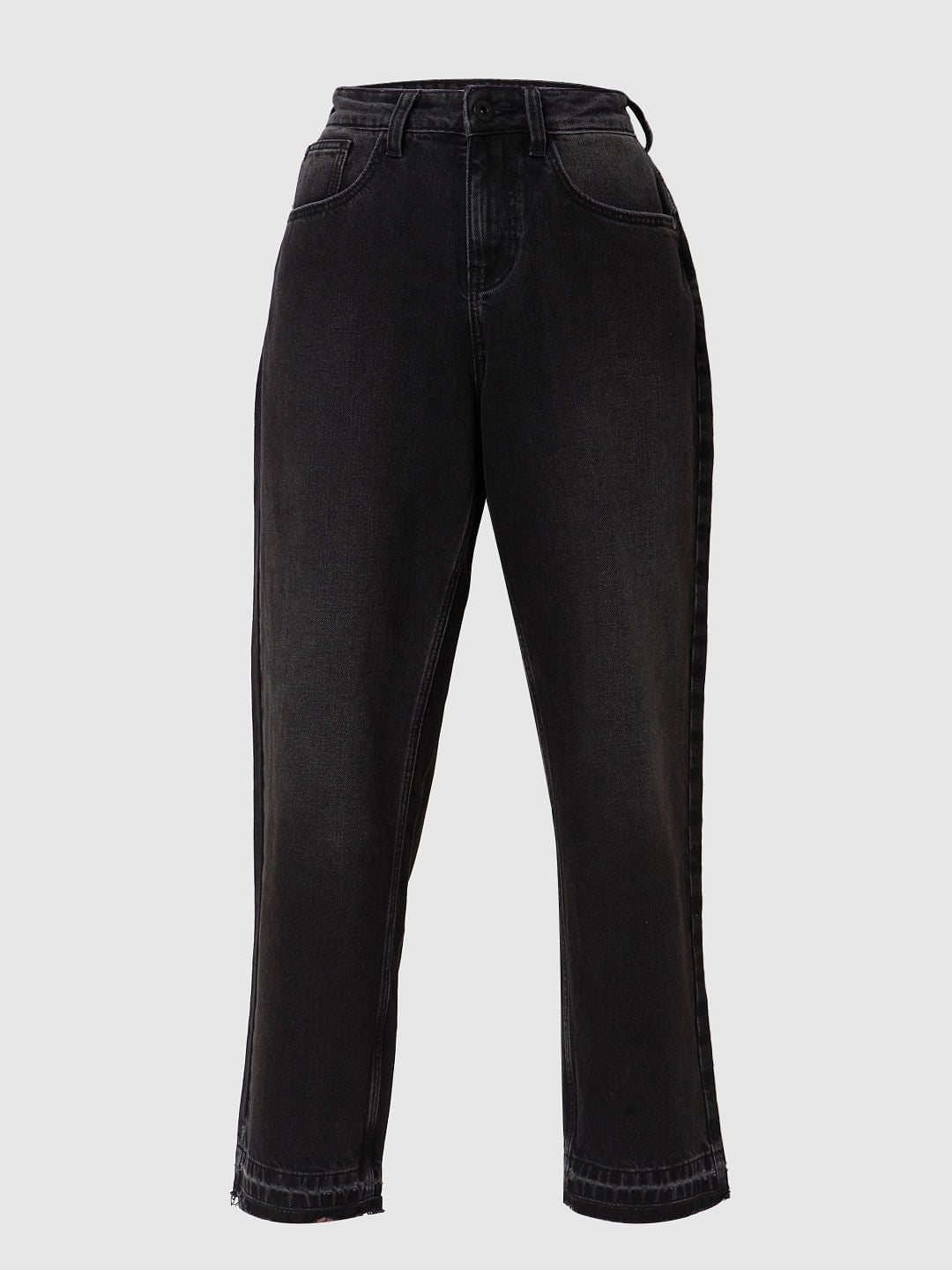 Black High Waist Jade Straight Fit Jeans